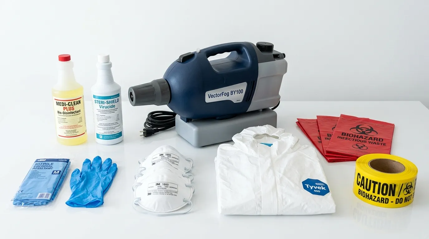 Professional biohazard remediation crew working in Willoughby Hills